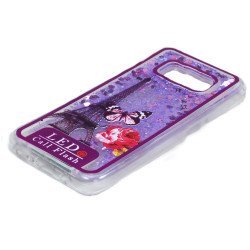 Samsung Galaxy S8 Plus Design Liquid Star Dust Case (Eiffel Tower Purple)
